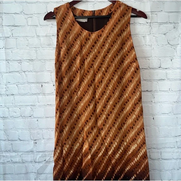 Coldwater Creek orange & brown cheetah print dress size S - Picture 6 of 10